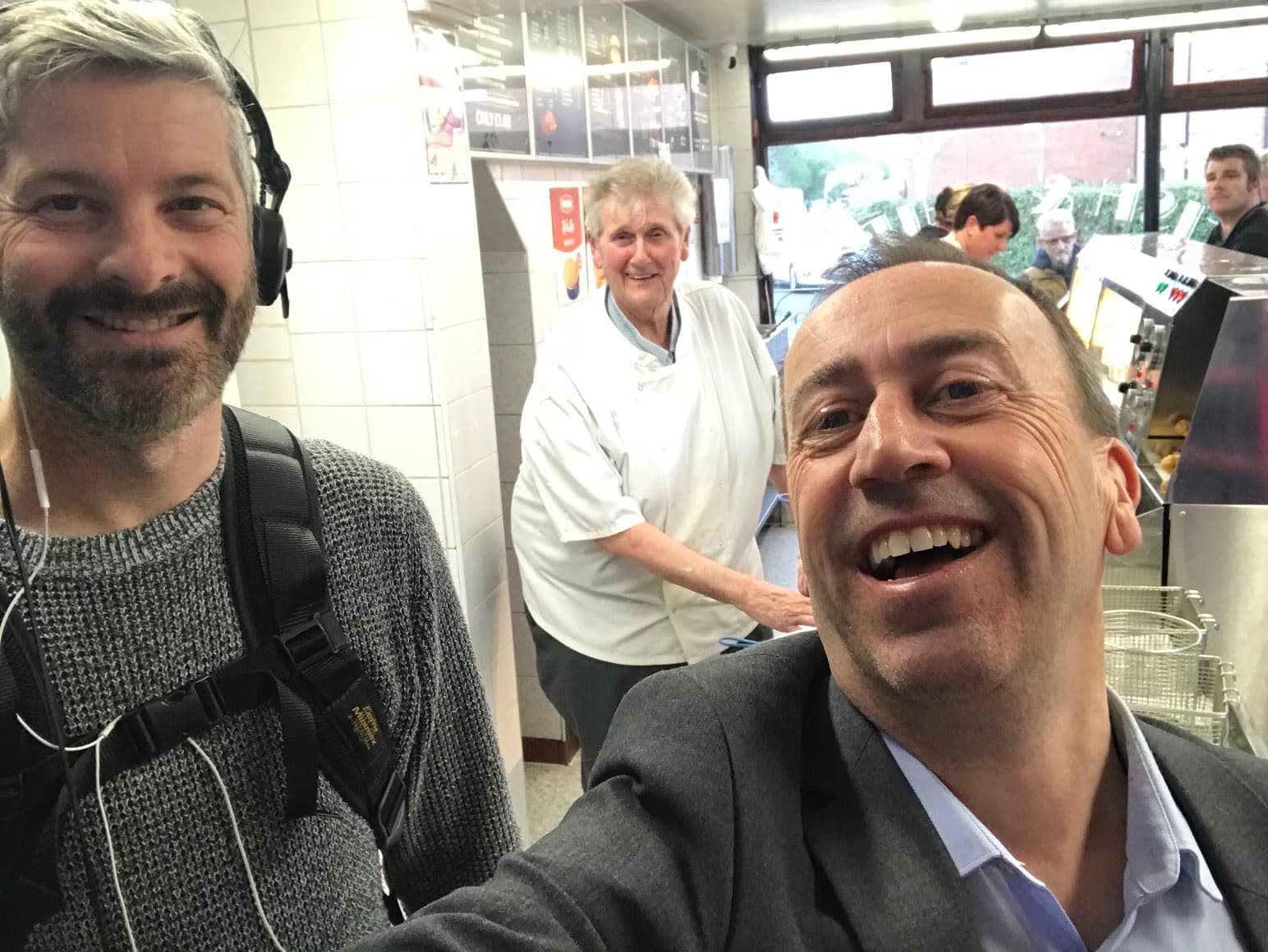 Peter Bearne & Camera Man from ITV, with Gary Tennant in the background.