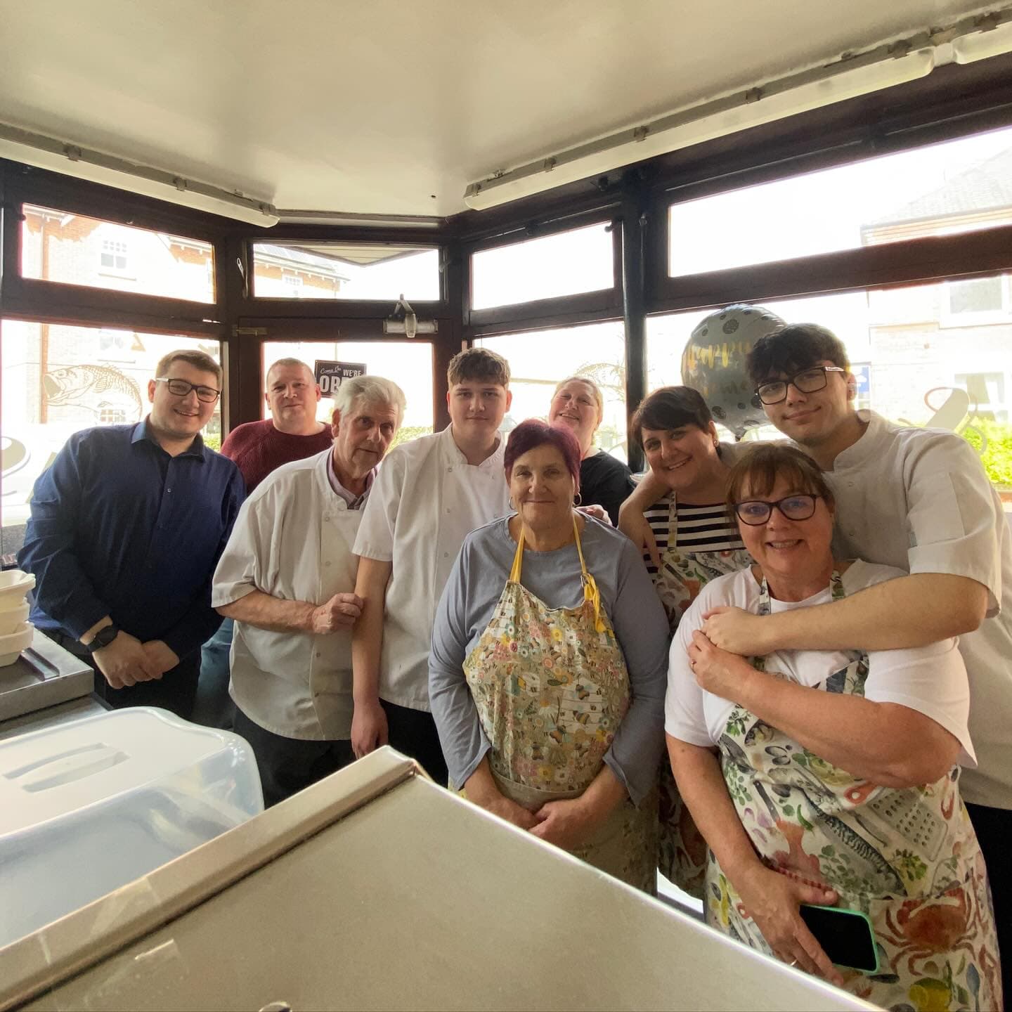 A family group photo of James Frearson, Darren Frearson, Gary Tennant, Lewis Frearson, Hayley Frearson, Joan Tennant, Karen Tennant, Fee Tennant and Jack Tennant.